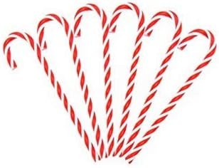 Nordvpn 6Pcs Barley Sugar Christmas Plastic Cane Accessories Hanging Decoration Christmas White Red