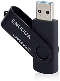 ENUODA 64GB USB 3.0 Flash Drive Swivel Pen Drive Black Red Fast Storage