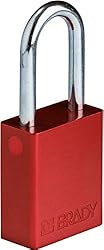 Brady SafeKey Lockout Padlock - Aluminum - Red