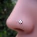 Nose Ring Stud - Cartilage Tragus Earring - 14K Yellow Gold - 3mm White Opal 18G Post