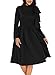 AlvaQ Long Sleeve Elegant Formal Evening Dresses For Women A-Line Skater Midi Wedding Party Dresses Coctail Black