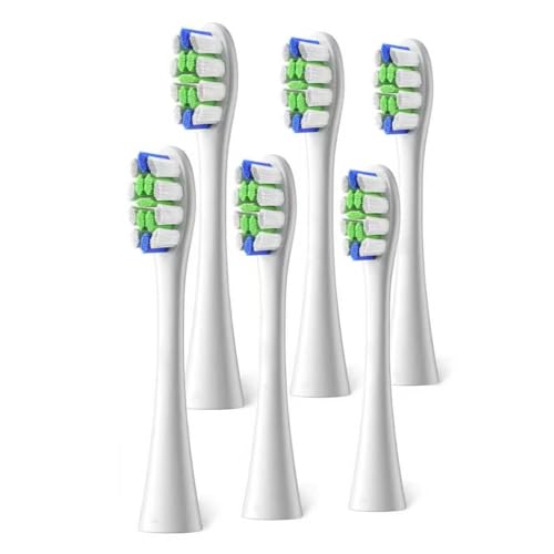 Standard Clean Brush Head Replacements Compatible with All Oclean Electric Handles, 6 Pack – White