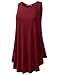 URBANCLEO Womens Scoop Neck Sleeveless eLong Tunic Top Shirt BURGUNDY 3XLARGE
