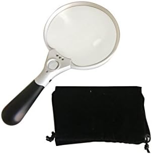 Extra Large Low Vision Magnifier with LED Lights: Oversized 5.5 Inch Width LightWeight