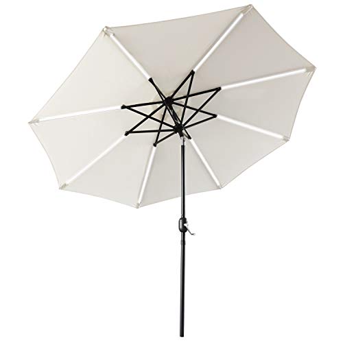 ABCCANOPY 273cm Sonnenschirm im Freien Wasserabweisende Bespannung -Gartenschirm Marktschirm,Hellbeige