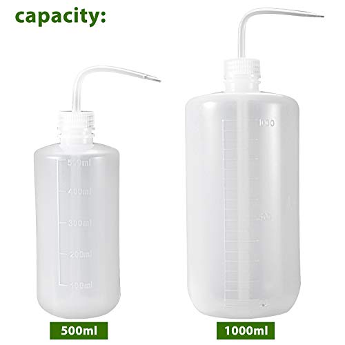 ZOUTOG Watering Can, 5 Pack Squirt Bottle, Plastic Wash Bottle, Squeeze Bottle for Plant Flower Succulent Watering - 1000ML and 500ML