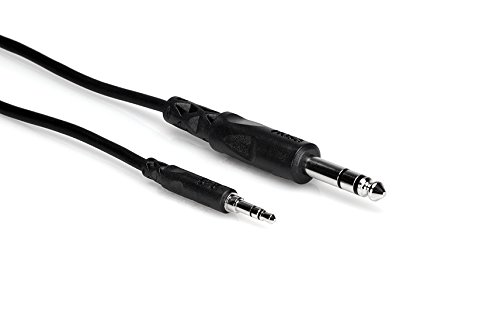 Hosa CMS-105 3.5 mm TRS to 1/4 inch TRS Stereo Interconnect Cable, 5 Feet