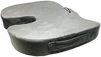 Orthopedic Memory Foam Seat Cushion for Office Chair, Car, Truck, Wheelchairs or Anywhere you Desire Comfort. Provides Relief for Sciatica, Back Pain, Coccyx, Tailbone, Hemorrhoid... (Gray)