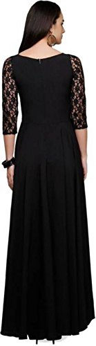 aroma lifestyle women's crepe and net maxi dress