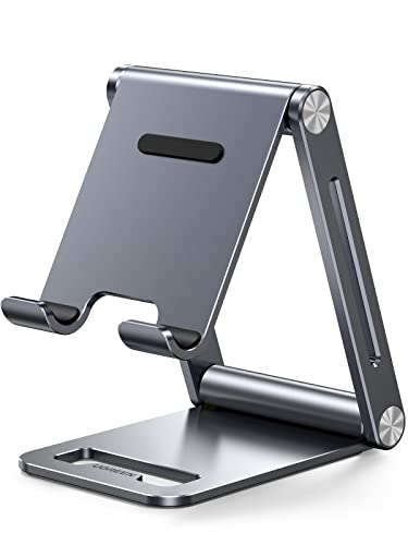 UGREEN Phone Stand Aluminum Ultra Stable Mobile Stand Adjustable Foldable Mobile Holder Desktop Phone Holder Compatible with All Devices up to 7.9'' Fit for iPhone 17 Pro Max Galaxy S26/25/24 Ultra