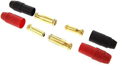 FLY RC 2pairs Amass AS150 Male Female Anti Spark Connector Gold Plated Banana Plug Set for Battery ESC and Charge Lead(1 works Red + 1 works Black) - Image 4