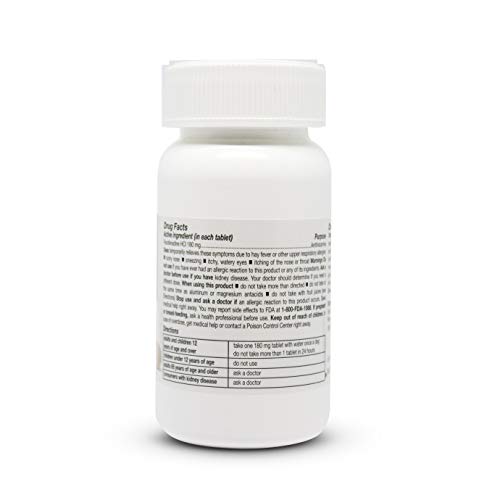 ValuMeds 24Hour Allergy Medicine (100Count) Fexofenadine HCl Tablets