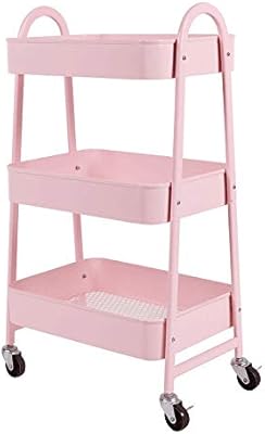 Qjghy 3 Shelf Storage Rack With Wheels Trolley Kitchen Living Room