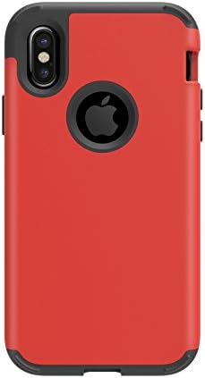 iPhone X Case - UNOTECH Heavy Duty Protective Case Full Body Shock Proof Case Cover [3 in 1] Hard Shell for iPhone X 5.8 Inch, Red