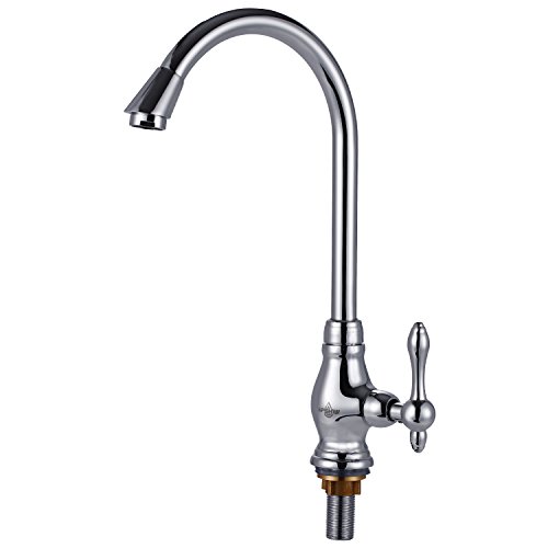 Deck Mount Kitchen Faucet Full Copper Vertical 360 Degree Rotatable Clod Water Faucet Pull Down Touch On Sink Faucet,Chrome