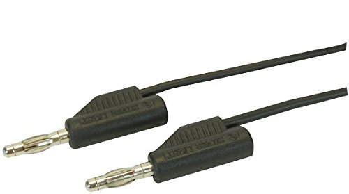 Pro Signal Black 4mm Banana Plug to Plug Test Lead, 1m – Flexible, 60V DC Voltage Rating - JR9235-1M BLACK-ROHS