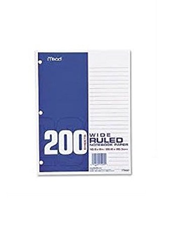Mead Filler Paper, Loose Leaf Paper, Wide Ruled, 200 Sheets/Pack (15200) (2, Wide Ruled)