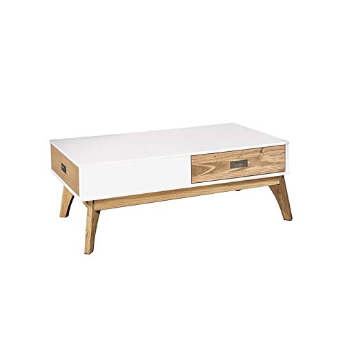 Amazon Com Rustic Modern Wooden Coffee Table With 2 Drawers And