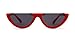 GIFIORE Retro Cat Eye Sunglasses Vintage Semi Rimless Frame Cateye Sun Glasses UV Protection (Red Frame Gray lens)