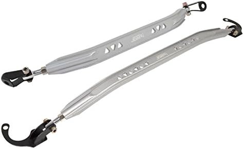 AJP Distributors Silver Aluminum JDM Sport Suspension Front Lower Upper Strut Bar Brace Performance Racing Stabilizer Adjustable Tower Handling For Honda Acura Civic Crx Del Sol Integra Dc2 Eg Ef