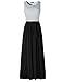 MEROKEETY Women's Summer Striped Sleeveless Crew Neck Long Maxi Dress Dress with Pockets Black