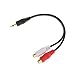 3.5mm Stereo Aux Male to 2-RCA Adapter L R Female Audio Cable Cord Wire 20cm