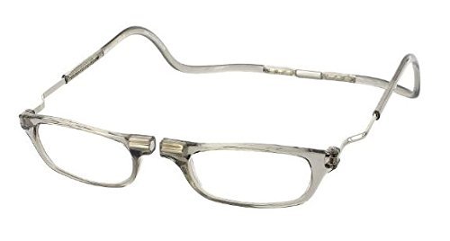 CliC Reader XXL Single Vision Half Frame Designer Reading Glasses, Smoke, +1.25