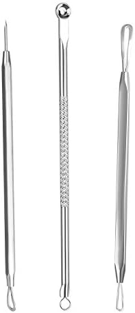 MQB 3 Pcs Professional Blackhead Remover Tool Set Acne Pimple Comedone Blemishes Extractor Kit for Facial Skin Care