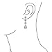 Classic Bridal Jewelry Fashion Statement Triple Round Pave CZ Halo Long Linear Pear Shape Dangle Teardrop Chandelier Earrings For Women Wedding Prom Silver Plated