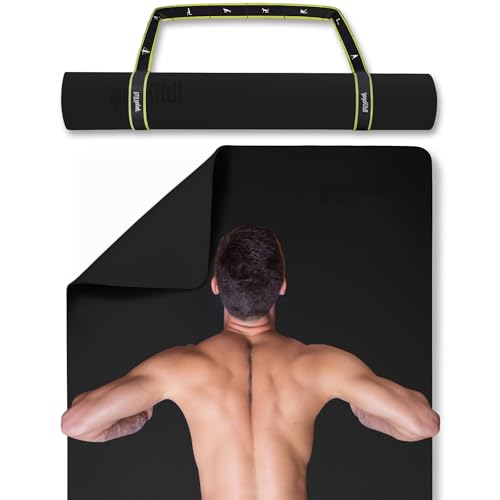 GOGOKIWI Extra breite Yogamatte für Herren und Damen (183x91x0.3 cm), rutschfest, Mehrzweck-Übungs- und Fitnessmatte mit Ausrichtungsmarkierungen für