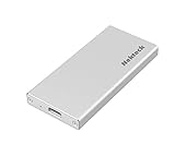 Nekteck Aluminum mSATA to USB 3.1 Gen 1 SSD Enclosure Adapter Case with USB Type C Interface for mSATA Internal Solid State Drive Hard Drive - Silver