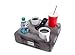 Cup Cozy Deluxe Pillow (Gray) *As Seen on TV* -The World's Best Couch Cup Holder Pillow! Cup Holder Pillow for The Couch, Sofa, Bed, Car, RV, Park & More! Drinks, Remotes, & Snacks Holder Tray