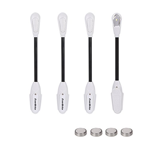 image for EverBrite 4-Piece Clip On Adjustable Flexiable Neck LED Bright Reading