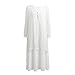 Romacci Women Boho Dress Casual Irregular Maxi Dresses Layer Vintage Loose Long Sleeve Linen Dress with Pockets,XX-Large,White