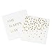 Sunshine Supply Gold Cocktail Napkins - 3-Ply Paper Party Napkins for Wedding Reception, Baby Shower, Bridal Shower, 5 Inch Gold Napkins (Oh Happy Day and Confetti Dots Set)