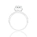 ORROUS & CO Legacy Collection 18K White Gold Plated Cushion Halo Cubic Zirconia Engagement Ring Bridal Jewelry