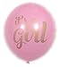 It's A Girl Baby Shower Party Decorations Pre-Strung Burlap Banner & 12PC Balloons w/Ribbon [Rose Gold Confetti, Rose Pink, Tan] Kit Set Supplies Bundle (It's A Girl - Pink)