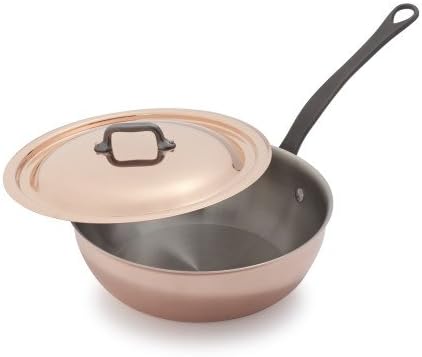 Mauviel 6612.25 Copper Cookware Jacques Pepin Collection Sauteuse with lid, 3.7 qt