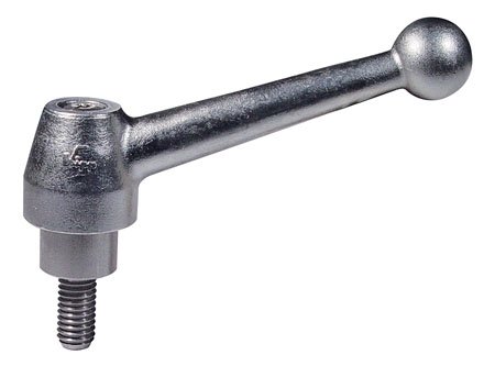 Kipp KHT-46 Steel Ball Knob Adjustable Handle 5.19 Inch Long, 3/4-10 x 2.36 thd.