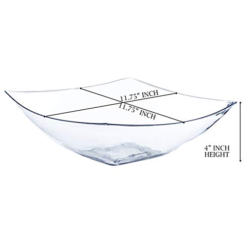 Plasticpro Disposable 128 ounce Square Serving Bowls, Party Snack or Salad Bowl, Extra Large Plastic - //coolthings.us