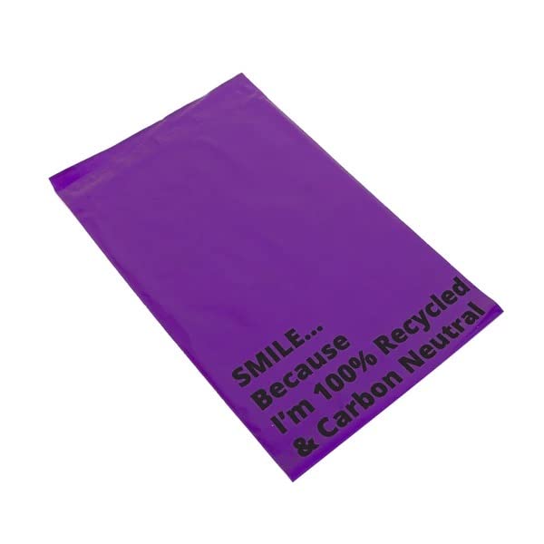 Purple Mailing Bags (100 Pack), 15 X 18 Inch, Polythene Postage Plastic Postal Mail Seal Special. Self Seal Postal Bags Large Size Mail Sacks for Packing Packaging Postage Envelopes Mailers