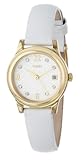 Timex Women's T2N449 Elevated Classics Swarovski Crystals White Leather Strap Watch