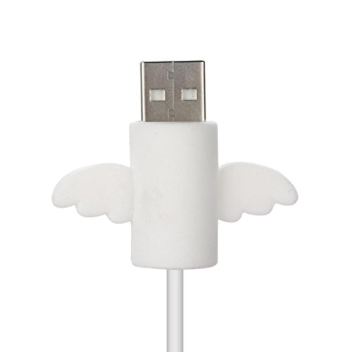 DEESEE(TM) NewLine Bite for Iphone Cable cord Animal Phone Accessory Protects Cute Protector (White)