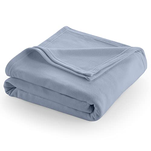 Full/Queen Size Fleece Blanket | Comfy Supersoft Fleece Blanket Full Size – All-Season Light Weight Throw Blanket | Luxuriously Soft | Throw Blanket for Couch and Sofa | Machine Wash | Blue
