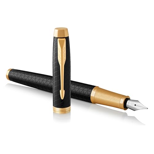 Parker IM Fountain Pen | Premium Black | Fine Nib with Blue Ink Refill | Gift Box