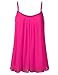 SSOULM Women's Pleated Chiffon Layered Cami Cool Short Tank Tunic Top (S-3XL)