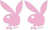2 Playboy Bunny Logo Vinyl Decal Sticker Auto Car Pink
