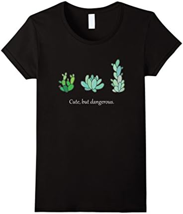 Womens Cute Cactus Medium Black