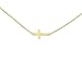 GlitterLounge Sideways Petite Cross Necklace .925 Solid Silver Gold Tone Women's Horizontal Cross Pendant Gift Box