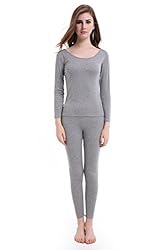 Womens Thermals Set Ultra Thin Crew Neck Base Layer